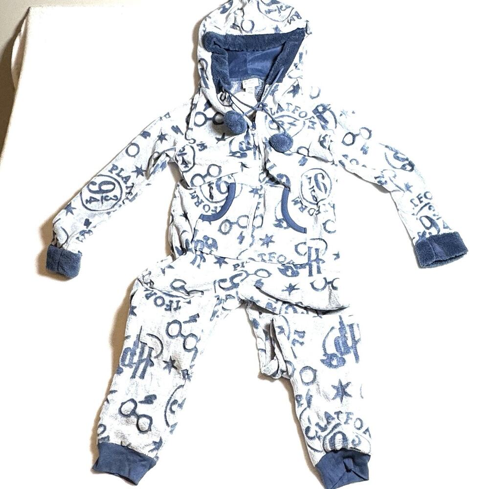 Women's Sz Sm Harry Potter Wizarding World One-Piece Pajama Set Sleepwear Grey